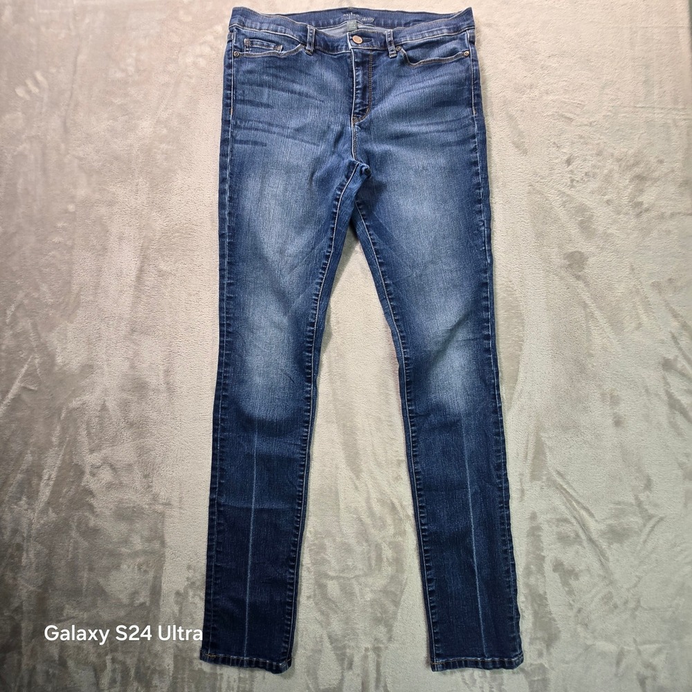 New York & Company Soho Skinny Jeans Medium Wash Denim Womens 12 Tall Stretch